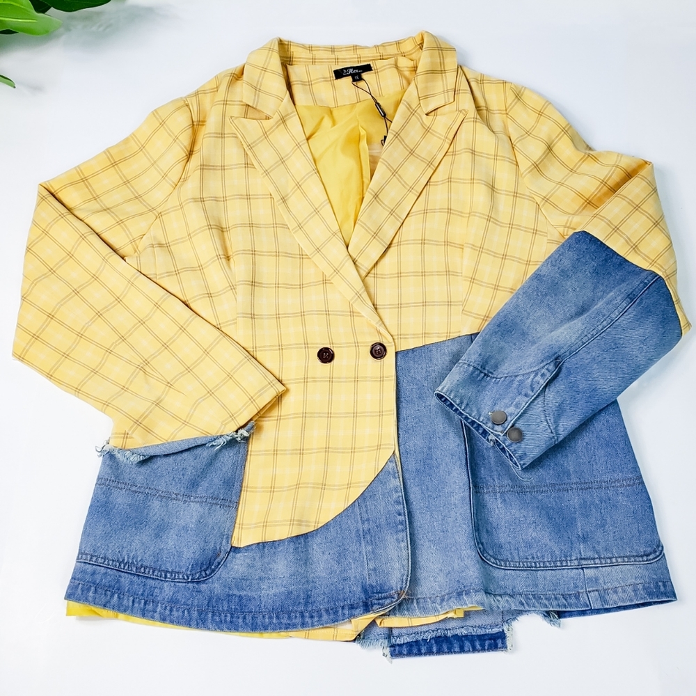 Plaid & Denim Blazer